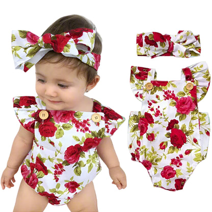 Floral Dream – Baby Romper & Headband Set