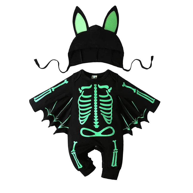 Spooktacular Baby Bat Romper & Hat Set